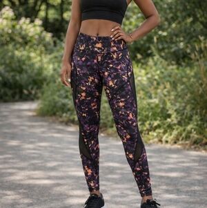 FILA Black and Purple Patterned Leggings